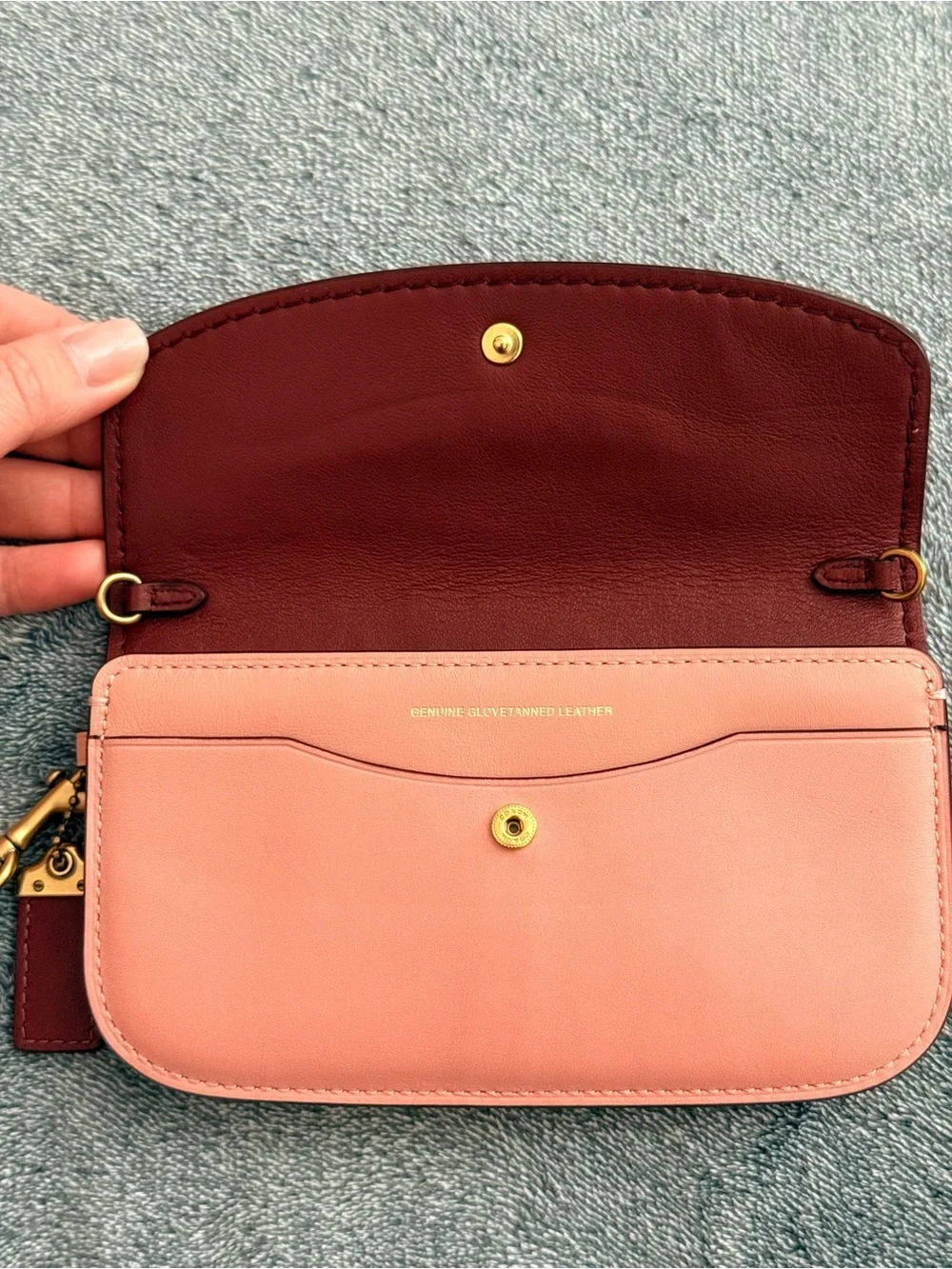 Coach 1941 peony tea rose rivets studded clutch